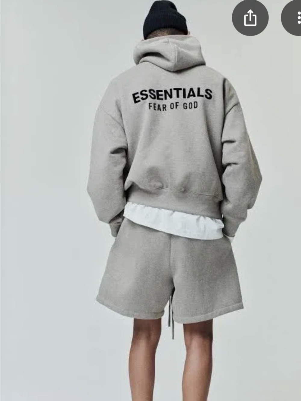 Fear of God Essentials Light Oatmeal Hoodie with Back Logo Authentic size L